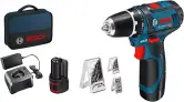 Atornillador Bosch Professional 12V System con accesorios en maletín