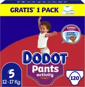 Pack Dodot Activity Pants T5 + Aqua Pure Gratis: 120 Pañales + 48 Toallitas