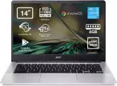 Chromebook 314-3H: Portátil 14" Full HD, 8 GB RAM, 128 GB eMMc, Intel UHD Graphics, Chrome OS, Plata.