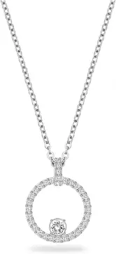 Collar Creativity de Swarovski con Aro y Cristales Blancos en Baño de Rodio para Mujer