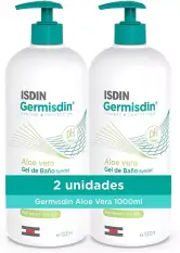 "ISDIN Germisdin Aloe Vera Gel de Baño Syndet para Piel Seca o con Picor, 1L x 2"