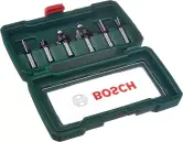 Set de 6 fresas de metal duro para fresadora Bosch, vástago 8mm.