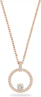 Collar Creativity de Swarovski con Aro y Cristales Blancos en Oro Rosa