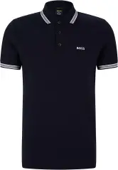 Camisa de Polo BOSS Paddy Curved, Azul Oscuro, XL Hombre.