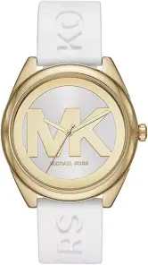 Reloj Michael Kors JANELLE para Mujer, 42 mm Tamaño de Caja, Movimiento Tres Manecillas, Correa Blanca