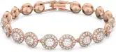"Pulsera Angelic de Swarovski con Cristales Blancos y Baño Oro Rosa"