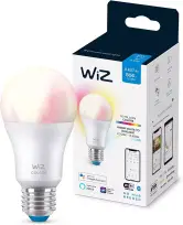 WiZ - Bombilla LED Wi-Fi, Blanca y de Colores 8W, compatible con Alexa y Google Home. WiZ - Bombilla LED Wi-Fi, Blanca y de Colores 8W, compatible con Alexa y Google Home.