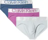 Calvin Klein Pack 3 Calzoncillos Hombre Hip Brief Stretch Amethyst/Silver/Crayon XL