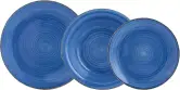 Vajilla Moderna de Porcelana para 6 Pers. (18 Piezas) Llanos, Hondos, Postre, Loza, Vita Azul