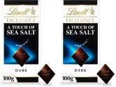 2x100g Tableta Lindt chocolate negro con un toque de sal marina