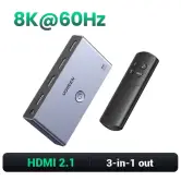 Switch UGREEN HDMI 2.1 8K 3 en 1 con mando