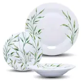 Vajilla Porcelana Carrefour Home Leaf 12 Piezas