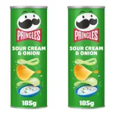 2 latas de Pringles Sour Cream & Onion 185g 