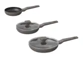 Set 3 Sartenes AMBITION Mokka 18-22-26 cm
