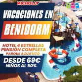 Vacaciones en Benidorm en Hotel 4 estrellas con pensión completa y parque acuático