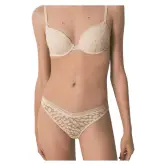 Braga clásica encaje cintura "V" beige