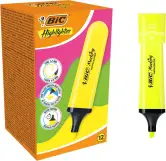 12 fluorescentes amarillos Bic