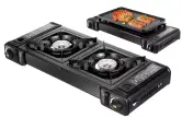 Cocina de camping doble quemador + Placa de Asar Cocina de camping doble quemador + Placa de Asar