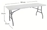 Mesa plegable resina 150x74x70cm