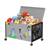 Caja de juguetes 70L con ruedas