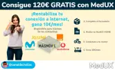 Consigue 120€ GRATIS con tu fibra Movistar, Masmovil, Orange, Jazztel y Vodafone