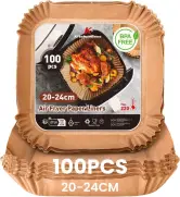 100 papeles Para Freidora de Aire 20-24CM
