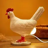 Lámpara de mesa LED con forma de gallina USB