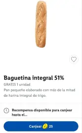 Baguetina integral GRATIS en APP LIDL PLUS