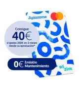 40€ gratis con la tarjeta Aplazame de WiZink