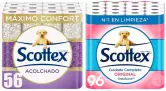 56 Rollos Papel Higiénico Scottex Acolchado + 96 Rollos Scottex Original