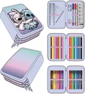 Estuche de 3 compartimentos de Stitch