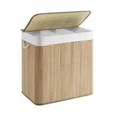 Cesta de ropa sucia con 3 compartimentos