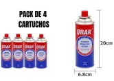 Pack 4 cartuchos gas butano