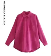 Camisa suelta de manga larga 