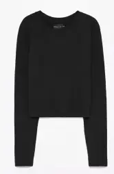 Camiseta básica cropped negra