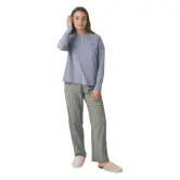 Pijama largo de algodón con pantalón en cuadros