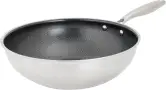 Wok de acero inoxidable antiadherente