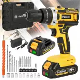Taladro inalámbrico + 2 baterías 21V + accesorios + maletín