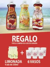 6x1,5L Sangría + 4x330ml Limonada + 6 Vasos Don Simón con envío gratis