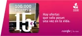 100.000 billetes a 15 € en trenes Ave, Alvia, Euromed e Intercity