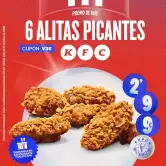 Cupón para 6 Alitas picantes de KFC (SOLO HOY)