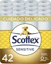 42 Rollos Papel Higiénico Scottex Sensitive
