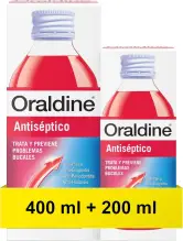 Pack de 3x Oraldine Colutorio Antiséptico 400ml + 200ml