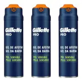 3 Gel de Afeitar Gillette Pro 200ml