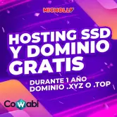 Dominio .XYZ o .TOP  + Hosting SSD 5GB durante 1 año GRATIS