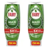 2x730ml Fairy Maxi Poder Líquido Lavavajillas 2x730ml Fairy Maxi Poder Líquido Lavavajillas