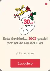 30GB por Navidad con Lowi