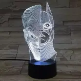 Lampara LED multicolor con figura en 3D del Joker y Batman
