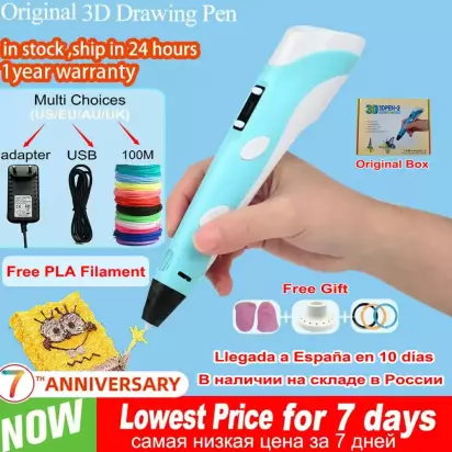 Bolígrafo 3D para niños con pantalla LED