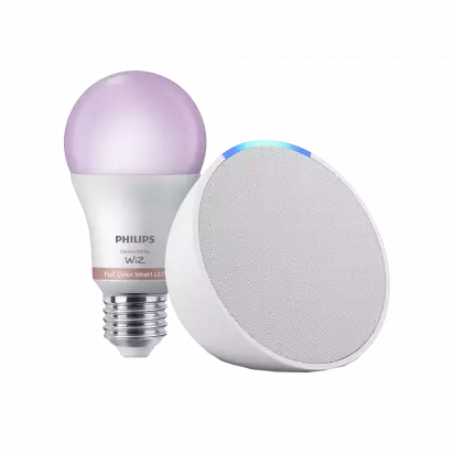 Pack Echo Pop + Bombilla inteligente Philips Smart LED 8,5 W
